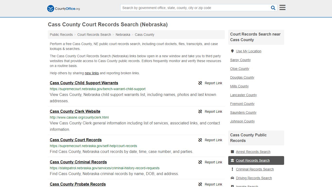 Cass County Court Records Search (Nebraska) - County Office