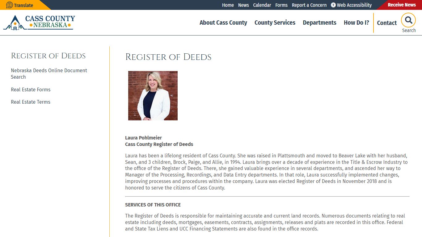 Register of Deeds - Cass County, Nebraska